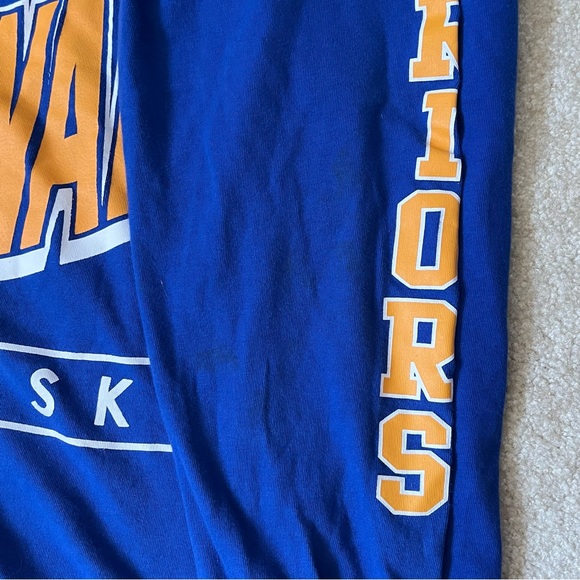 Golden State Warriors Shirt Mens Medium Blue Gold NBA Basketball Long Sleeve - Picture 13 of 14